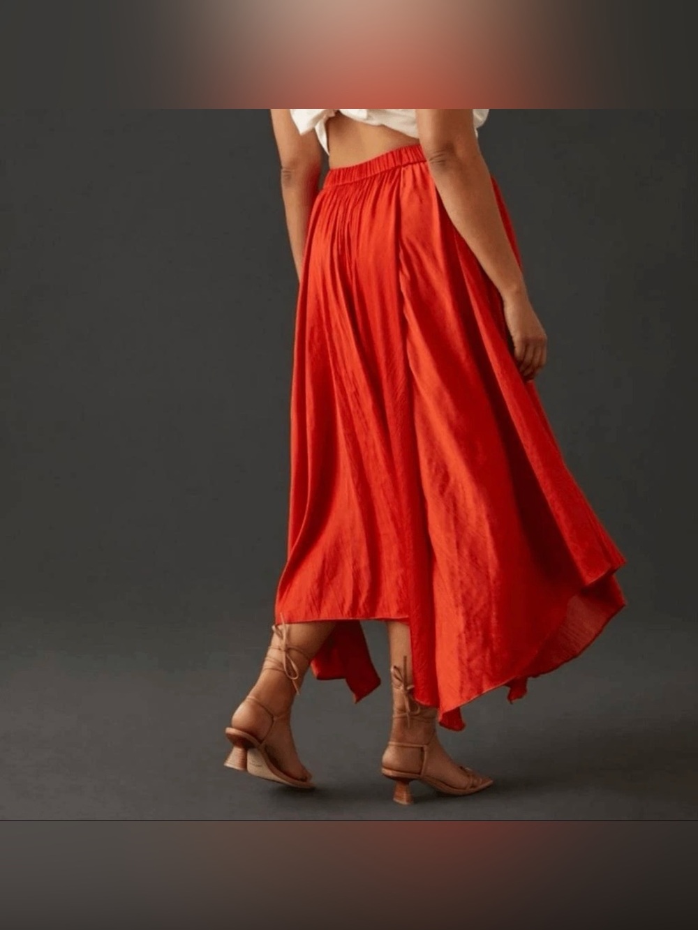 BNWT Anthropologie deep orange handkerchief skirt